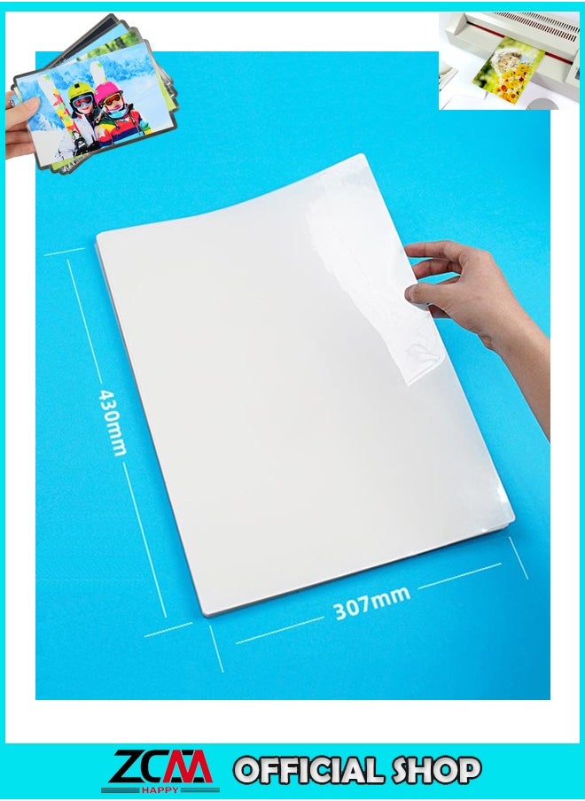 ZCM-HAPPY - 100-Piece A3 Laminating Film Sheet Set Clear - Image 1