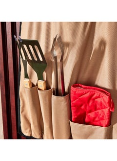 Home Box BarbeQ 5-Piece Grill Wooden Handle Tool Set 12x48x6 cm  - Image 3