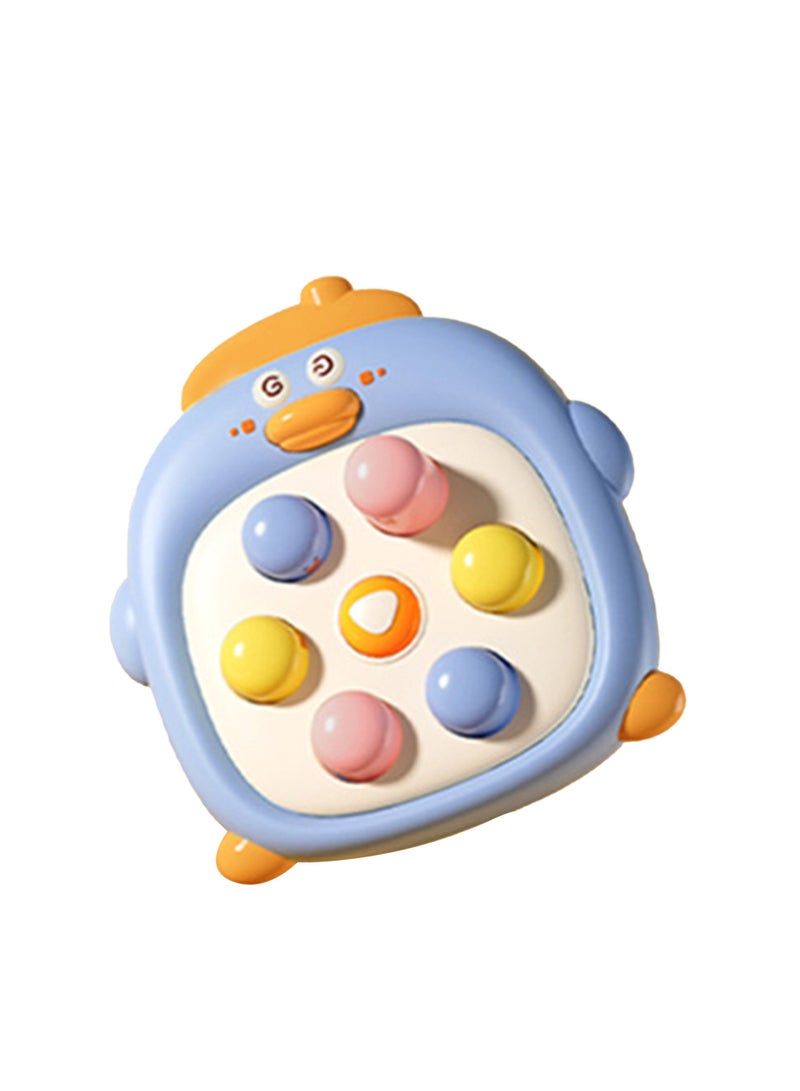 Velaurs Kids Finger Whack Toy Interactive Educational Stress Relief Cartoon Duck Quick Speed Push Game Console Blue - Image 2