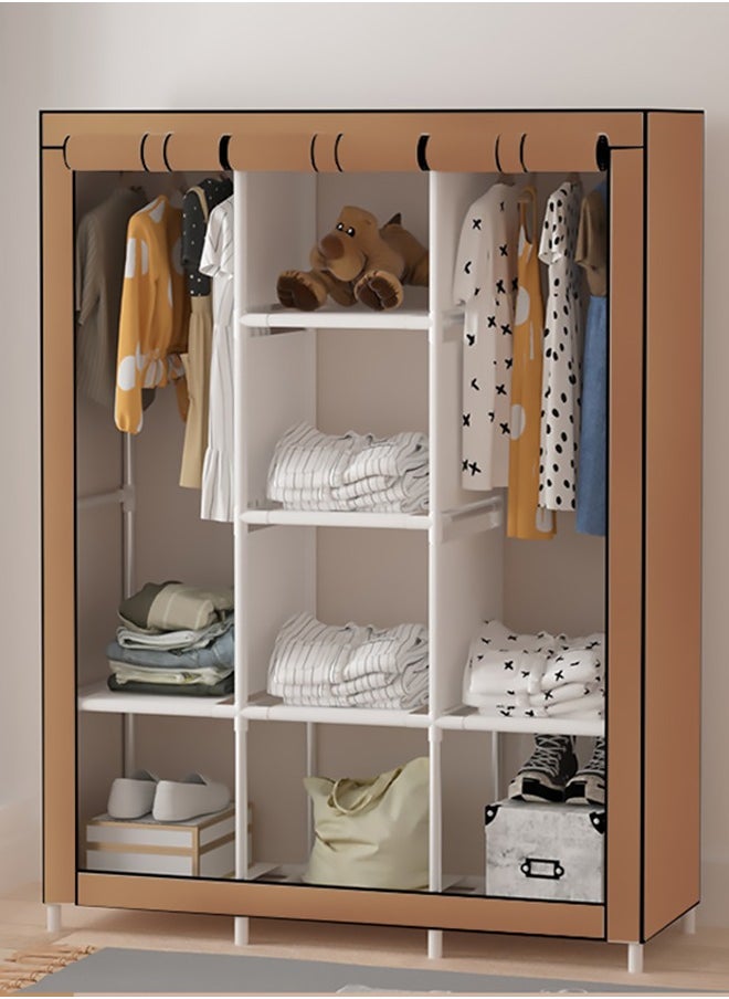 Canvas Portable Wardrobe, Free Standing Clothes Storage Organizer, Canvas Bedroom Wardrobe Cupboard Clothes Hanging Rail Storage Shelves - pzsku/Z3AC1B283928F8D46D46AZ/45/_/1723708523/13bc2756-60ac-4766-80a3-0099d45ea9c3