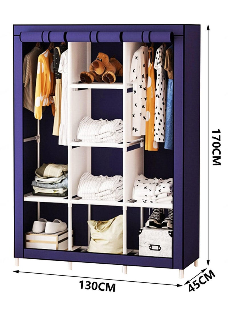 Canvas Portable Wardrobe, Free Standing Clothes Storage Organizer, Canvas Bedroom Wardrobe Cupboard Clothes Hanging Rail Storage Shelves - pzsku/Z3AC1B283928F8D46D46AZ/45/_/1736401902/a5df5e0b-9769-4b42-92e1-dd39b559f832