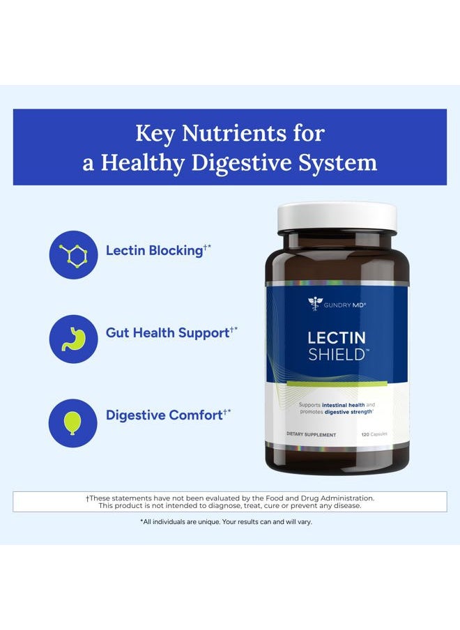 Gundry MD ® Lectin Shield, Gut Health and Digestion Supplement, Helps Block Potentially Harmful Lectins, Supports Digestive Comfort, and Intestinal Health †*, 30 Day Supply  - Image 5