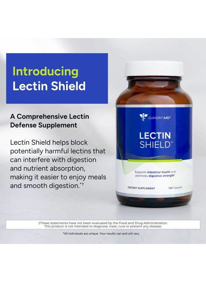 Gundry MD ® Lectin Shield, Gut Health and Digestion Supplement, Helps Block Potentially Harmful Lectins, Supports Digestive Comfort, and Intestinal Health †*, 30 Day Supply  - Image 2