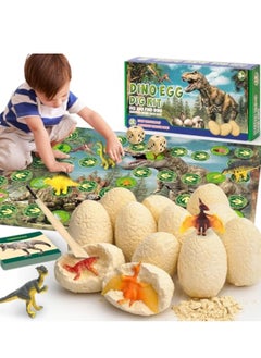 KASTWAVE Dinosaur Eggs Dig Kit, Science STEM Toys, 12 Dino Excavation Egg Toys with Playmat, for Kids 5-7, Educational Boy Toy Party Gifts for Boys & Girls Ages  - Image 1