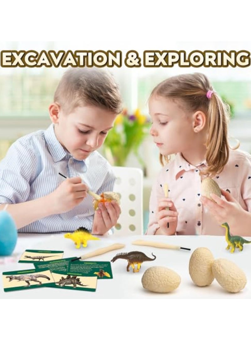 KASTWAVE Dinosaur Eggs Dig Kit, Science STEM Toys, 12 Dino Excavation Egg Toys with Playmat, for Kids 5-7, Educational Boy Toy Party Gifts for Boys & Girls Ages - Image 2