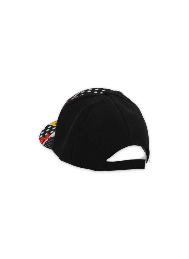 Girls Cap – Black with Minnie Mouse Print - Image 2