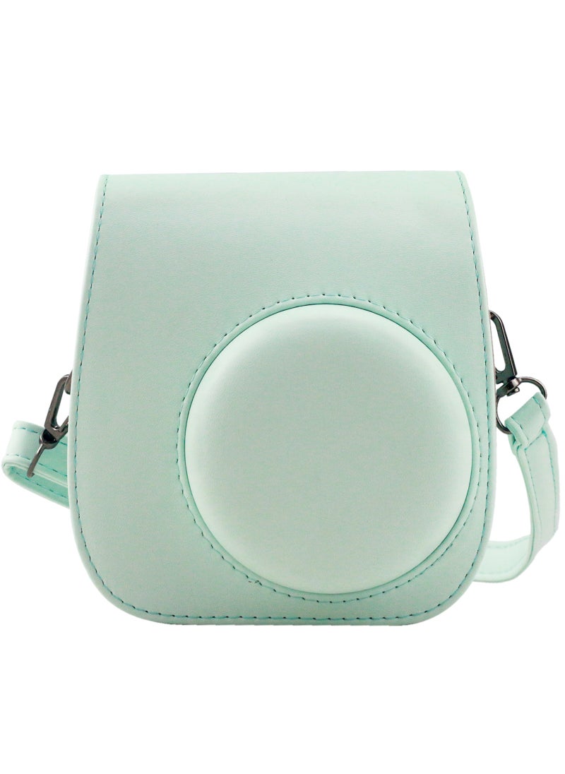 Generic New Fujifilm Instant Camera Bag Mini8/9/11/12 Solid Color Universal Camera Case Storage Bag For Photography Equipment Light green (magnetic) 