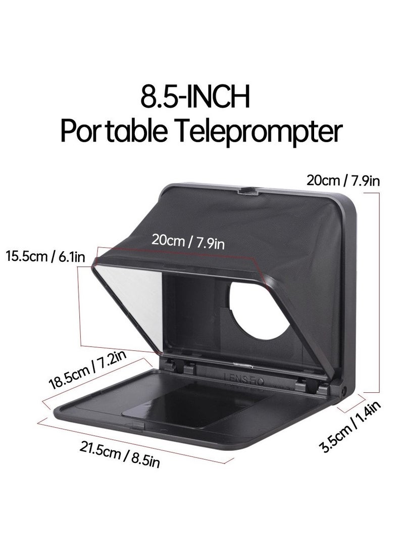 LENSGO - LENSGO TC7 Teleprompter for iPad Tablet Smartphone DSLR Camera w/Remote Control, APP Compatible with iOS & Android System for Online Teaching Vlogger Live Streaming Interview, Fold in One Sec (Black,R - Image 1