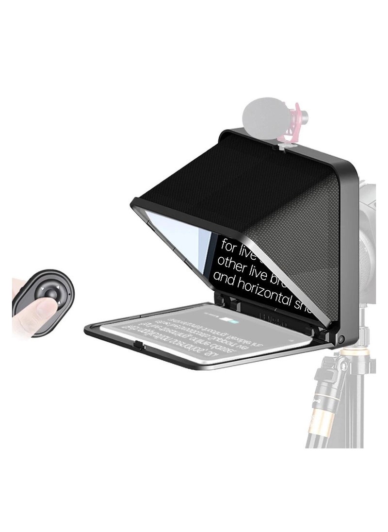 LENSGO - LENSGO TC7 Teleprompter for iPad Tablet Smartphone DSLR Camera w/Remote Control, APP Compatible with iOS & Android System for Online Teaching Vlogger Live Streaming Interview, Fold in One Sec (Black,R - Image 1