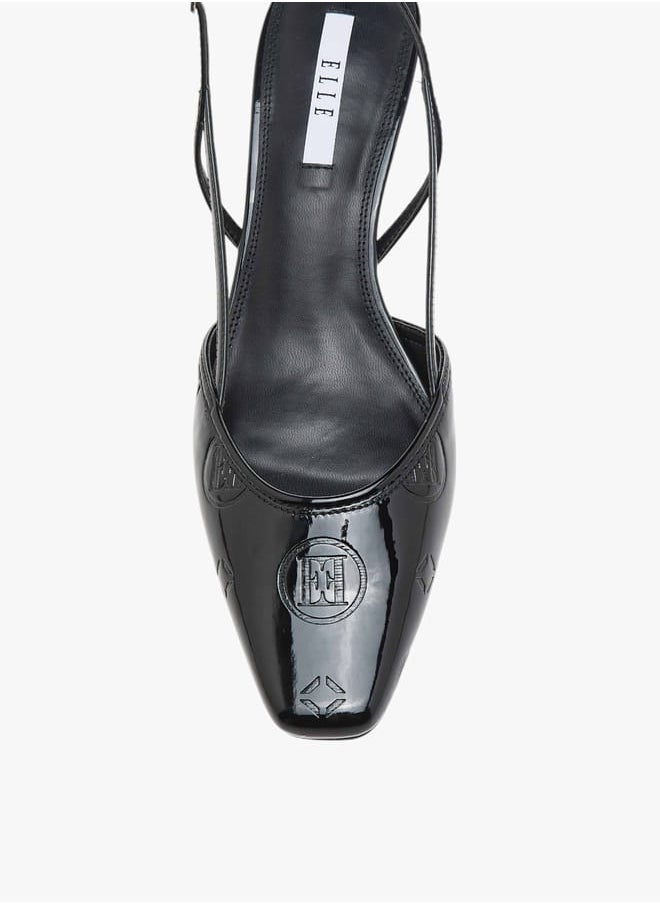 ELLE Women's Square Toe Shoes with Buckle Closure and Kitten Heels  - Image 4