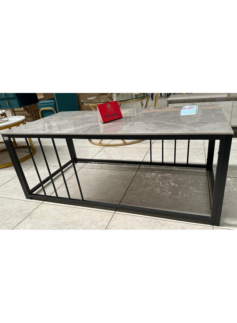 COFFEE TABLE WITH STRONG METAL FRAME, SINTERED STONE TOP RECTANGLE SHAPE BEST FOR LIVING ROOM - Image 2