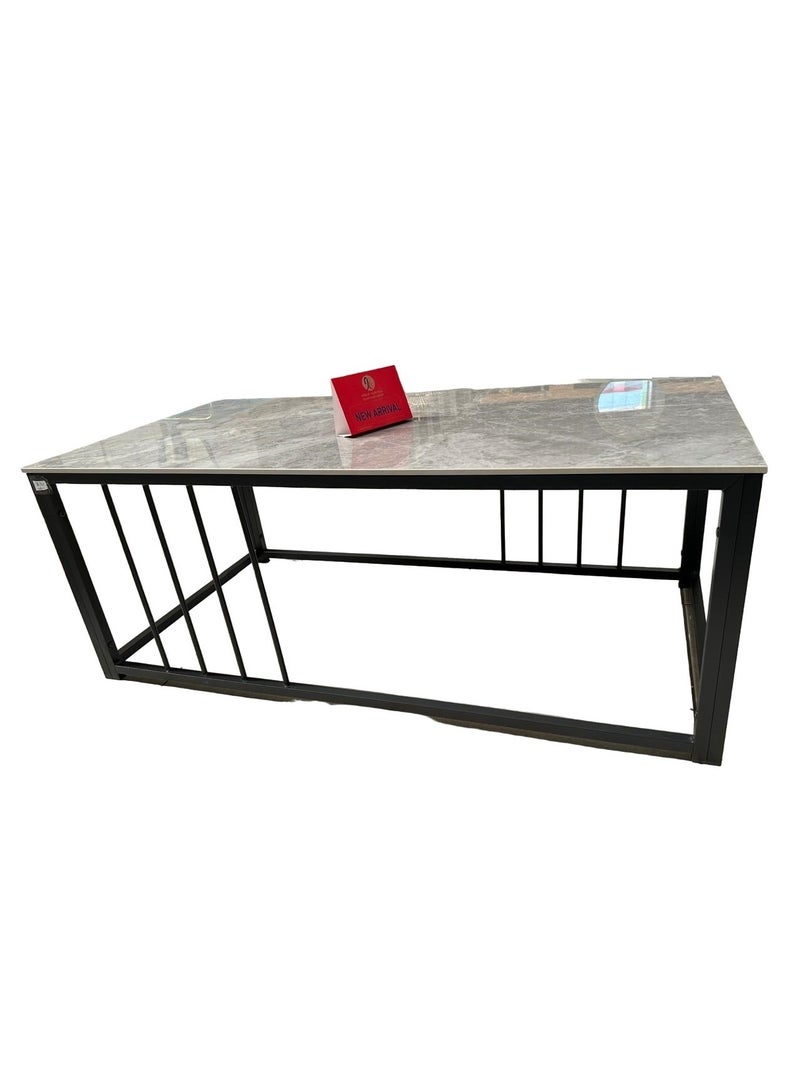 COFFEE TABLE WITH STRONG METAL FRAME, SINTERED STONE TOP RECTANGLE SHAPE BEST FOR LIVING ROOM - Image 1