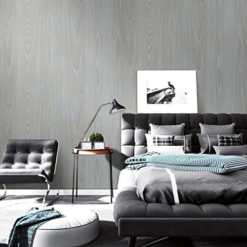 practicalWs 17.7"×393.7" Grey Wood Contact Paper, Waterproof Gray Wallpaper Peel and Stick Modern, Self-Adhesive Shelf Liner Covering Vinyl Wrap for Cabinets Furniture - Image 5
