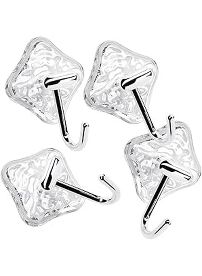 4Pcs Glacier Pattern Strong Self Adhesive Wall Hooks Heavy Duty No Trace for Towels Coats - Image 1