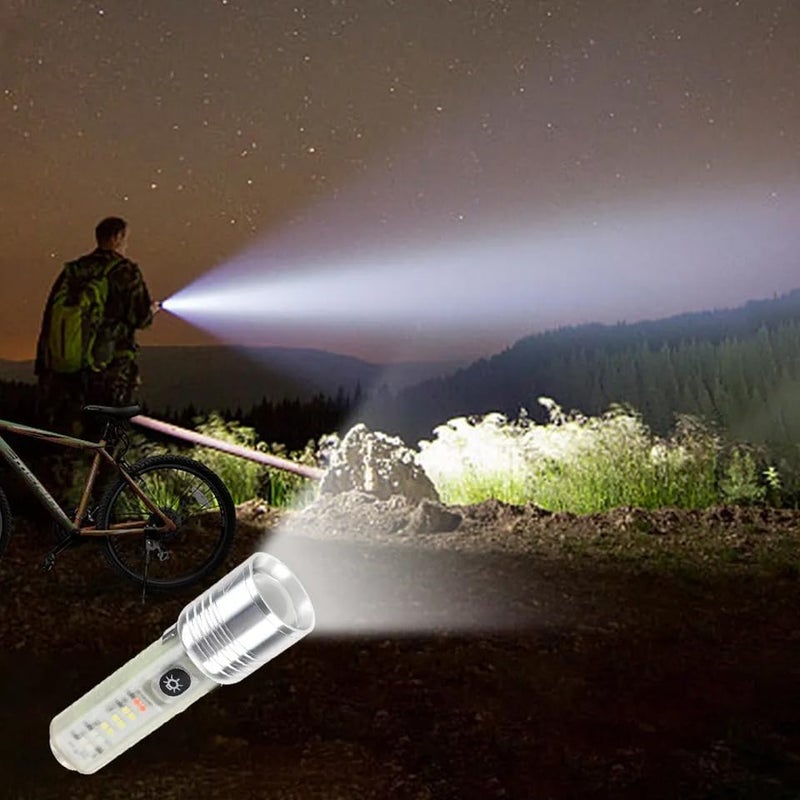 Linist Keychain Flashlight LED Mini Flashlight USB Rechargeable Emergency Lighting with Flashing Warning Light Portable Flashlight for Outdoor Hiking Indoor Repair Camping - Image 5