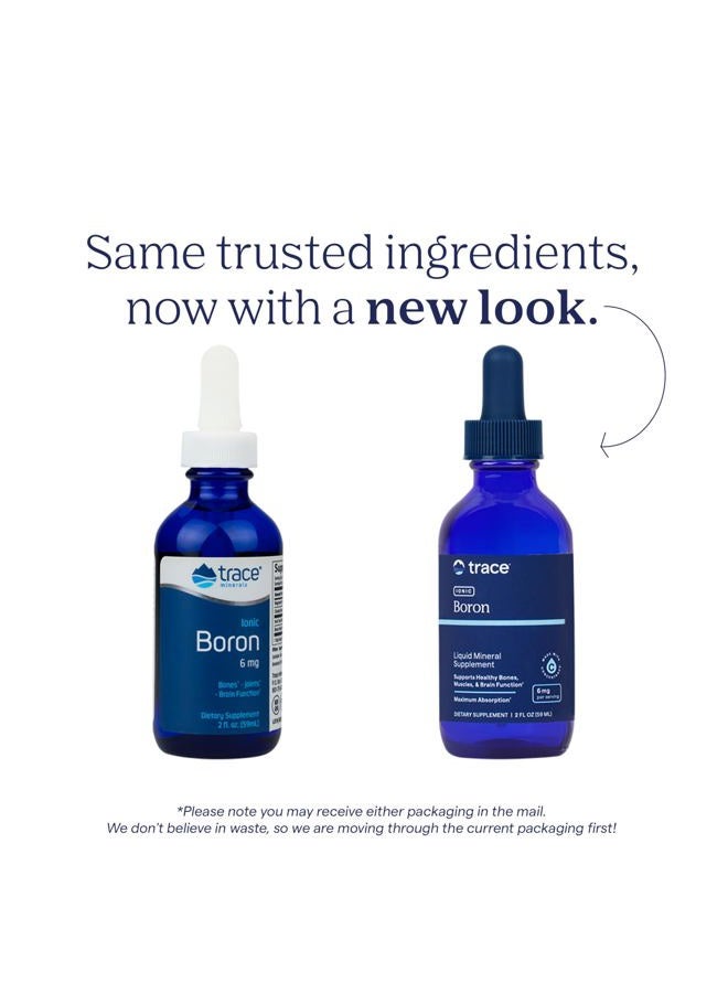 Trace Minerals Ionic Boron - Brain & Bone Support Supplement - Liquid Supplement with Magnesium Aids Healthy Joints & Muscles - Formula Supports Nerve Health & Function - 2 fl oz (About 48 Servings) - Image 3