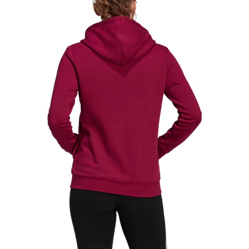 Adidas (WMNS) adidas Linear Hoodie 'Burgundy' - Image 4