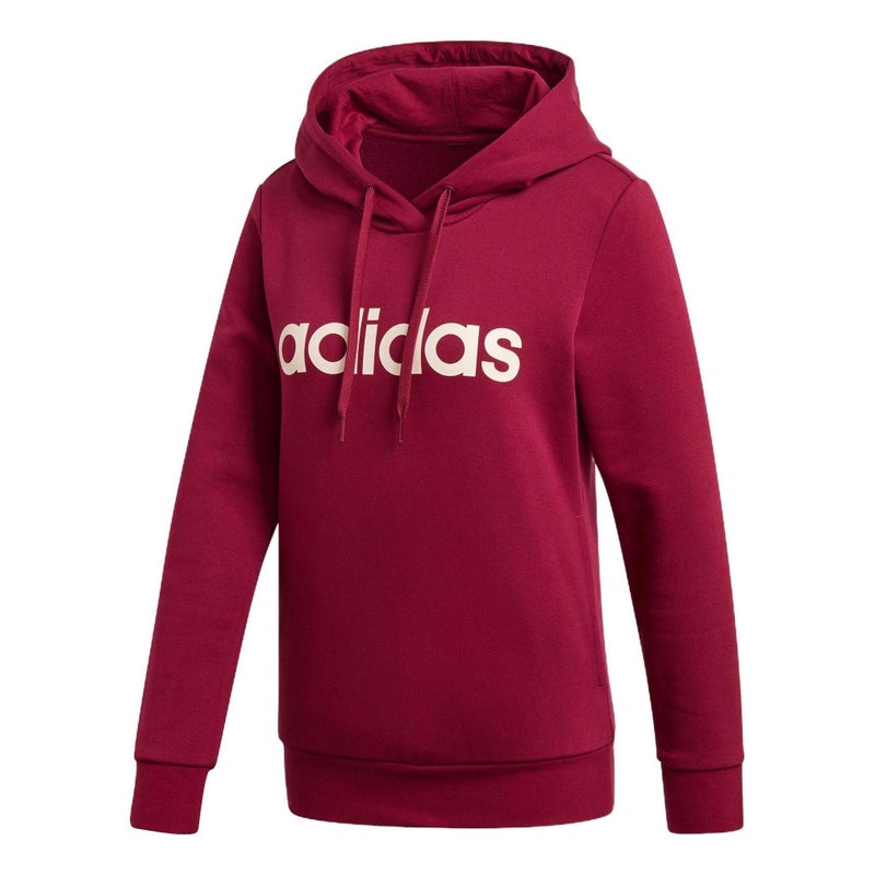 Adidas (WMNS) adidas Linear Hoodie 'Burgundy' - Image 1