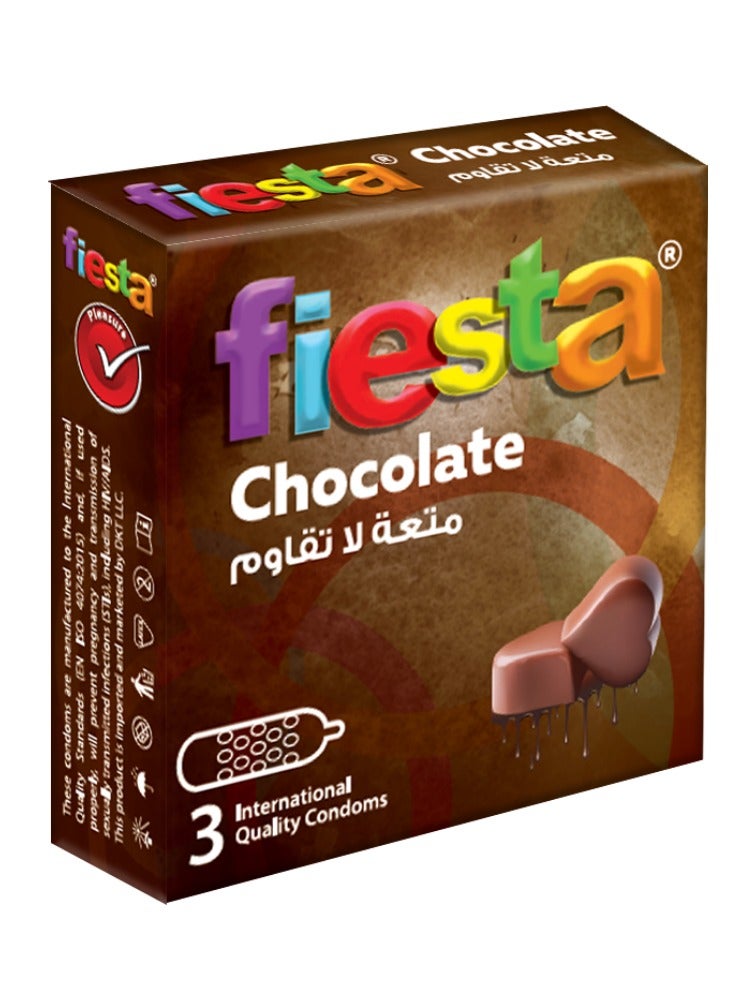 Chocolate-scented condoms for added pleasure and attraction for both partners - 3 pack