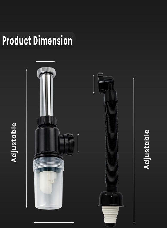 New Ware PVC Bottle Trap With Waste Outlet Pipe for Kitchen Sink & Wash Basin-Transparent Bottle Trap for easy Cleaning & Flexible 9"inch PVC Pipe with Extend length of 25"Inch& Odor-Less rubber - Image 5