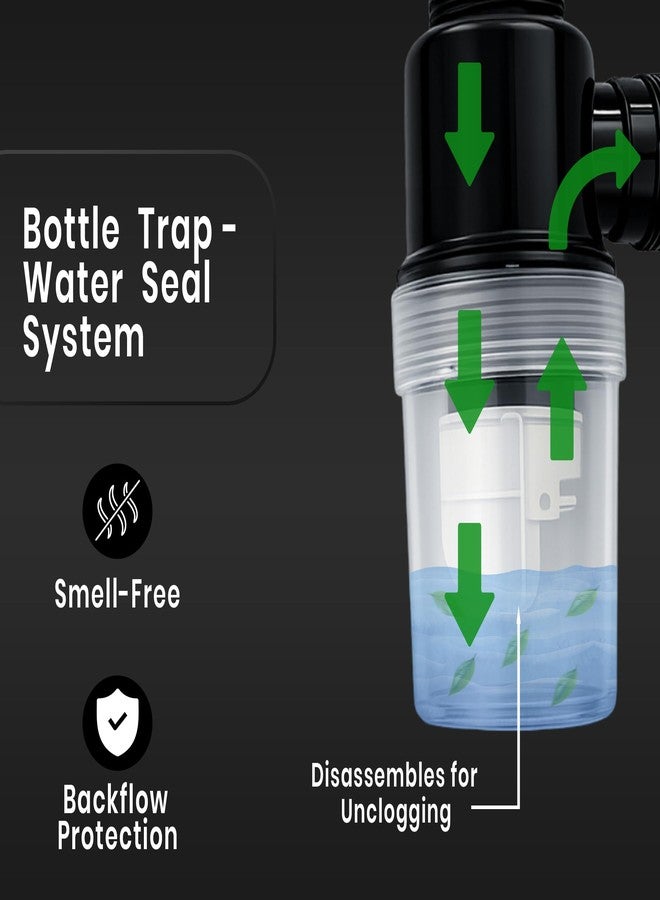 New Ware PVC Bottle Trap With Waste Outlet Pipe for Kitchen Sink & Wash Basin-Transparent Bottle Trap for easy Cleaning & Flexible 9"inch PVC Pipe with Extend length of 25"Inch& Odor-Less rubber - Image 3