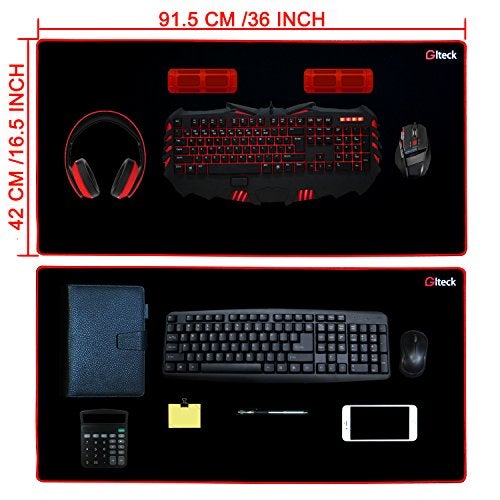 GGLTECK Gaming Mouse Pad XXXL/Extended Large Mat Pad 36"x16.5" GLTECK Mousepad Long Non-Slip Rubber Mice Pads Stitched Edges with Portable Bag - Image 2