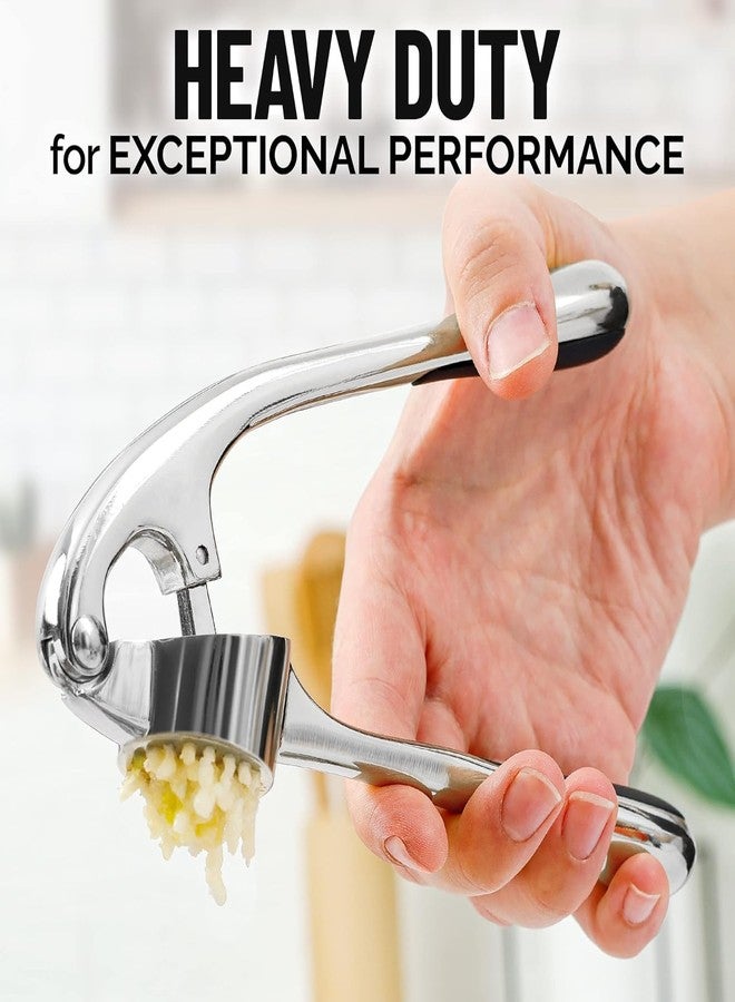 liboyixi Professional Garlic Mincer Tool - Easy-Squeeze, Easy-Clean with Soft, Ergonomic Handle - Silicone Garlic Peeler & Brush - Image 4