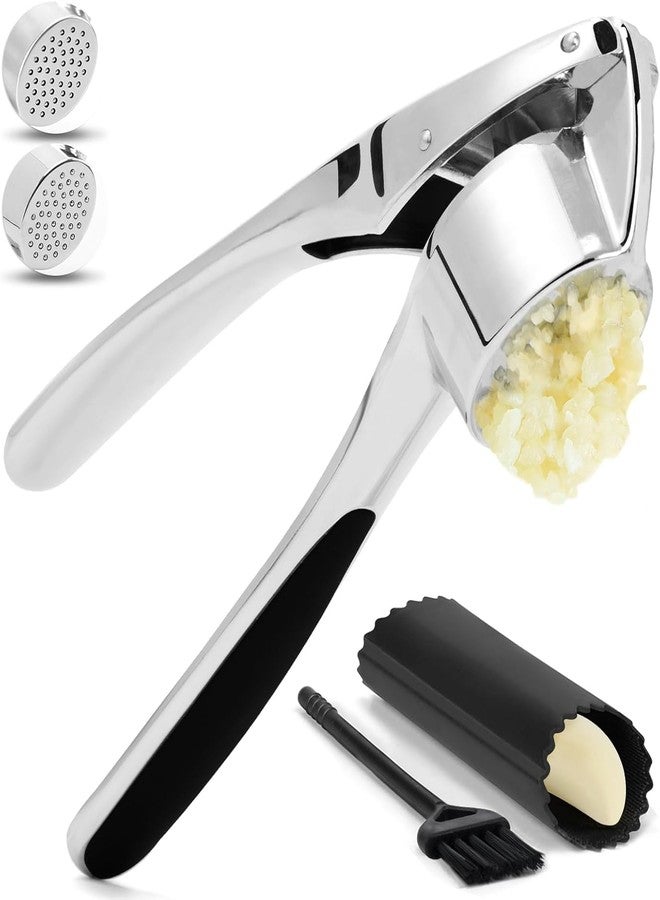 liboyixi Professional Garlic Mincer Tool - Easy-Squeeze, Easy-Clean with Soft, Ergonomic Handle - Silicone Garlic Peeler & Brush - Image 1