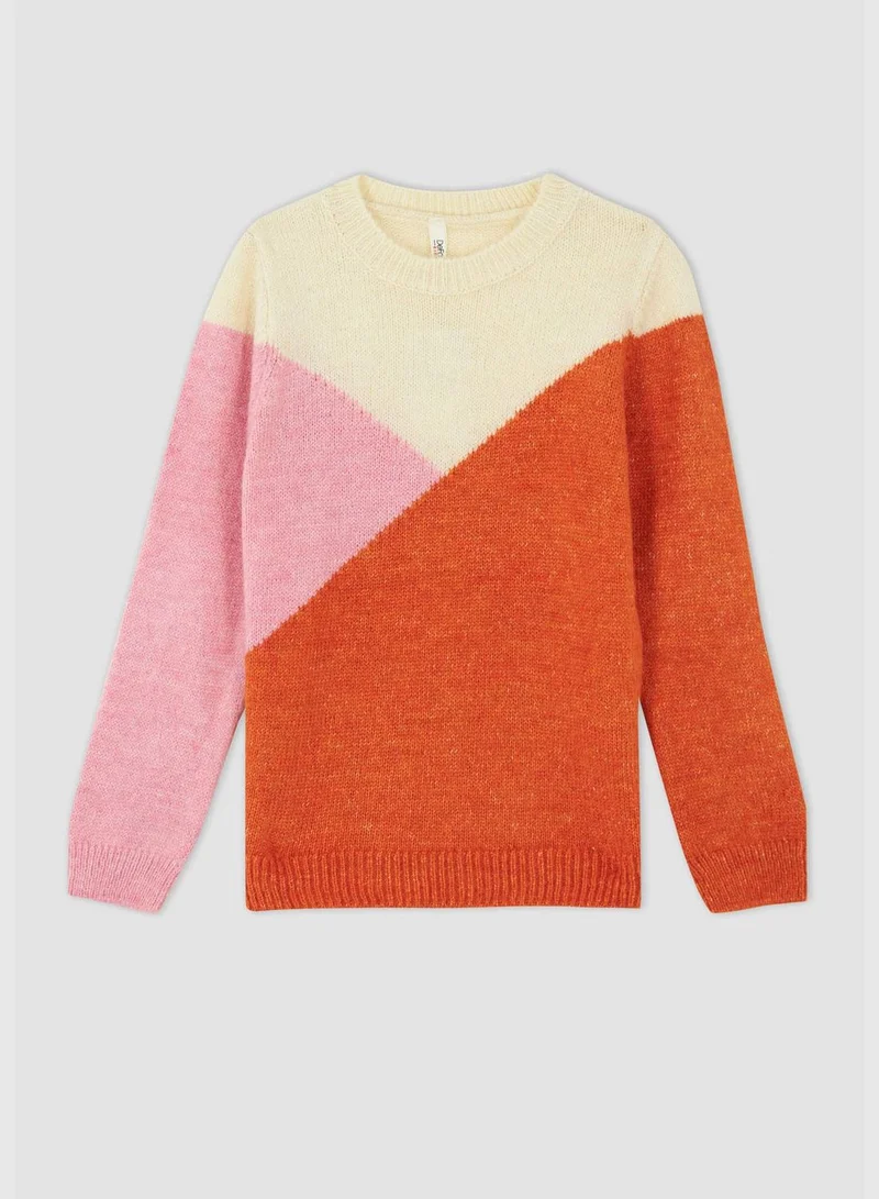 DeFacto Regular Fit Long Sleeve Block Colour Jumper