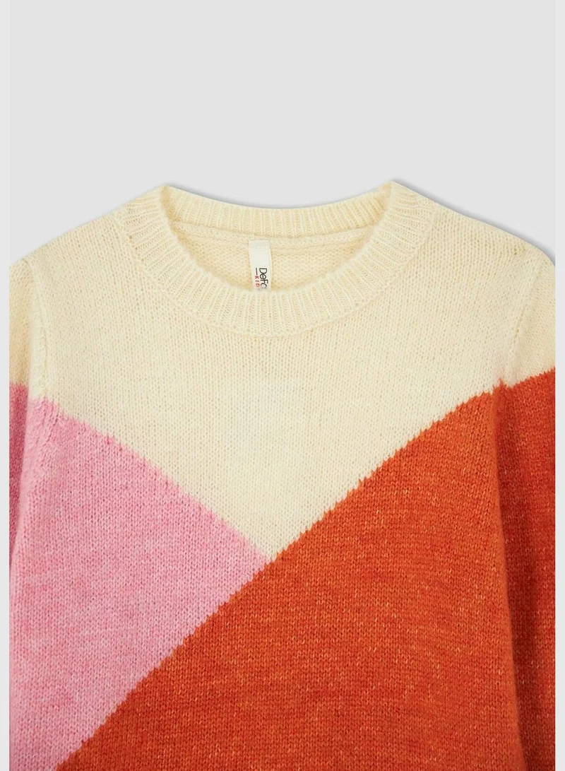 DeFacto Regular Fit Long Sleeve Block Colour Jumper