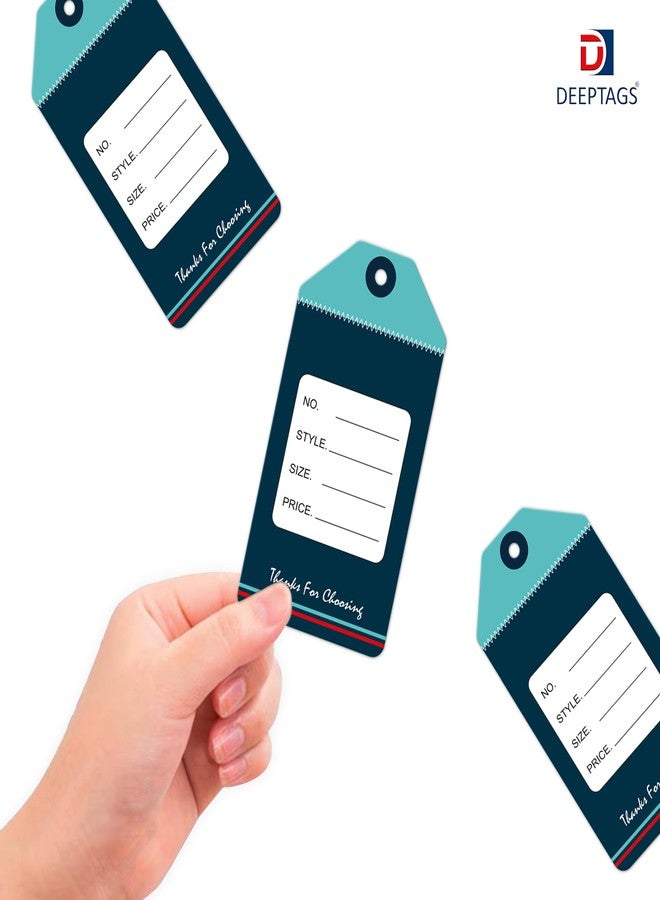 DEEPTAGS Paper Price MRP Tags Labels with Black Loop Pins, Bluish Cyan - 200 PCS - Image 3