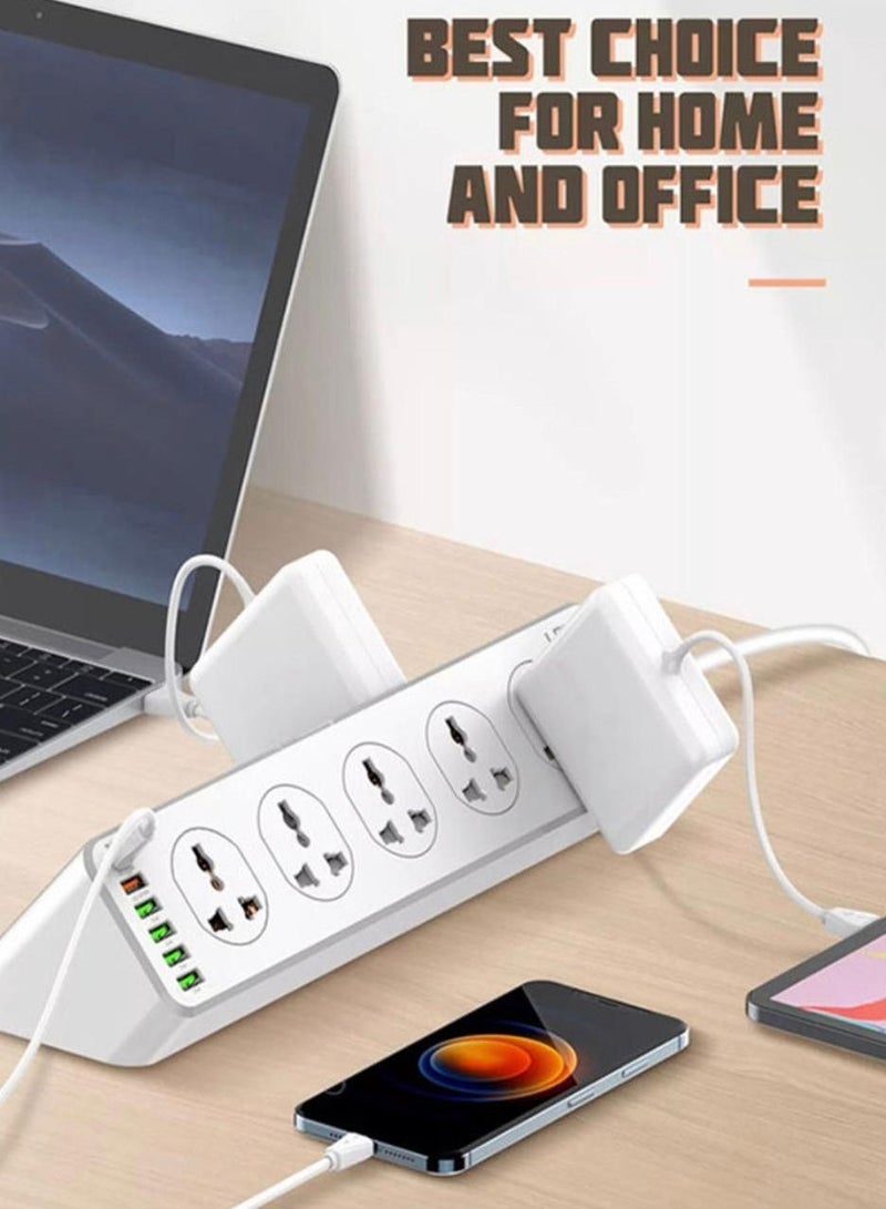 Belking Power Strip Cord with 10 Anti Static Sockets, 5 USB Ports, 1 Type-C Port, 2 Meter Length, Black BK6888 - Image 4