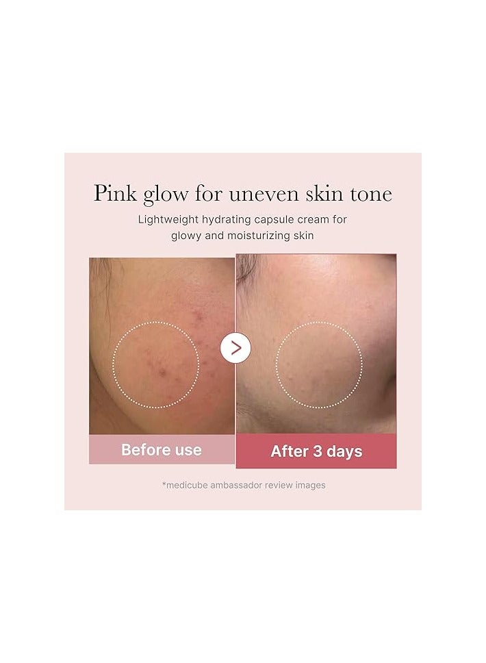 medicube Salmon DNA PDRN Pink Collagen Capsule Cream, Face Moisturizer | Lightweight Moisturizing Cream | PDRN, Niacinamide for Uneven Skin Tone, Glow hydration | Korean Skin Care 1.94 oz - Image 4