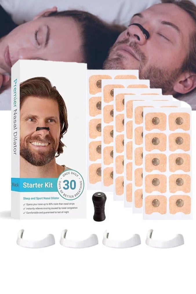 Generic Breathing Nose Strip Starter Kit (30 Count, white) - Boost Oxygen Intake, Reduce Snoring, Improve Sleep Quality - Sweat Resistant, Skin Safe Nasal Strips - Extra Strength Snoring Solution - Image 1