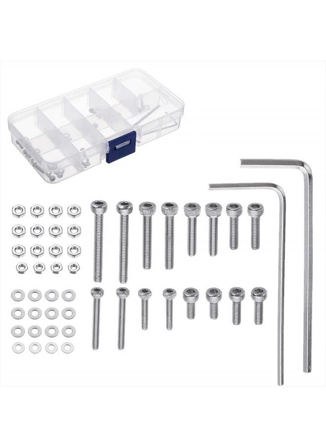 Marsrut 50pcs/set universal Turntable Headshell Cartridge Mounting Kit Stainless Steel Bolts Hex Socket Head Screws Nuts Set with mixed boxed.  - Image 1
