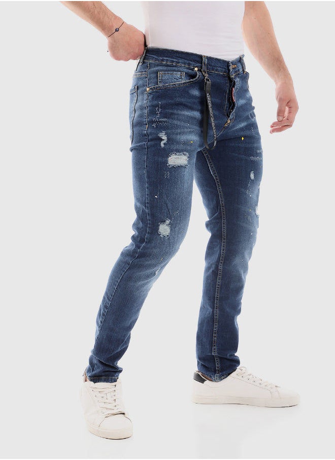 WHITE RABBIT Slim Fit Ripped Casual Jeans  - Image 2