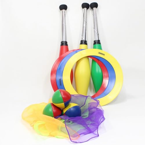 Zeekio YoYoSam  Juggling Kit  Learn to Juggle  for Beginners  Juggling Starter Set Durable  Vibrant Colors  Complete Starter Kit  3 Balls 3 Scarves 3 Rings  3 Clubs - Image 1