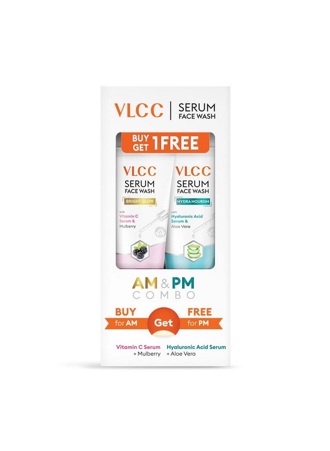 VLCC Vitamin C & Mulberry Serum Facewash - 150 ml to Reduce Blemishes & Brighten for AM | with Free Hyaluronic Acid & Aloe Vera Serum Facewash - 150 ml to Strengthen Skin Barrier for PM (B1G1) - Image 2