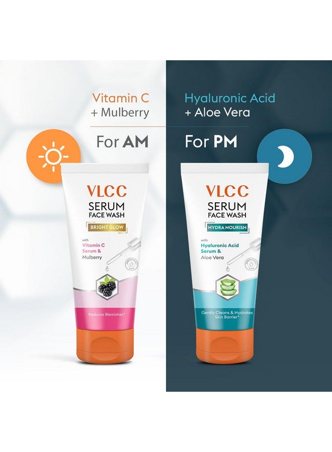 VLCC Vitamin C & Mulberry Serum Facewash - 150 ml to Reduce Blemishes & Brighten for AM | with Free Hyaluronic Acid & Aloe Vera Serum Facewash - 150 ml to Strengthen Skin Barrier for PM (B1G1) - Image 3
