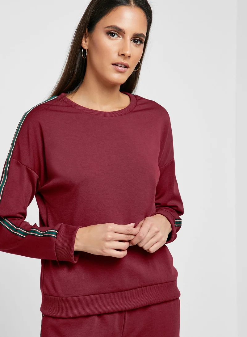 Ginger Contrast Tape Sleeve Sweatshirt