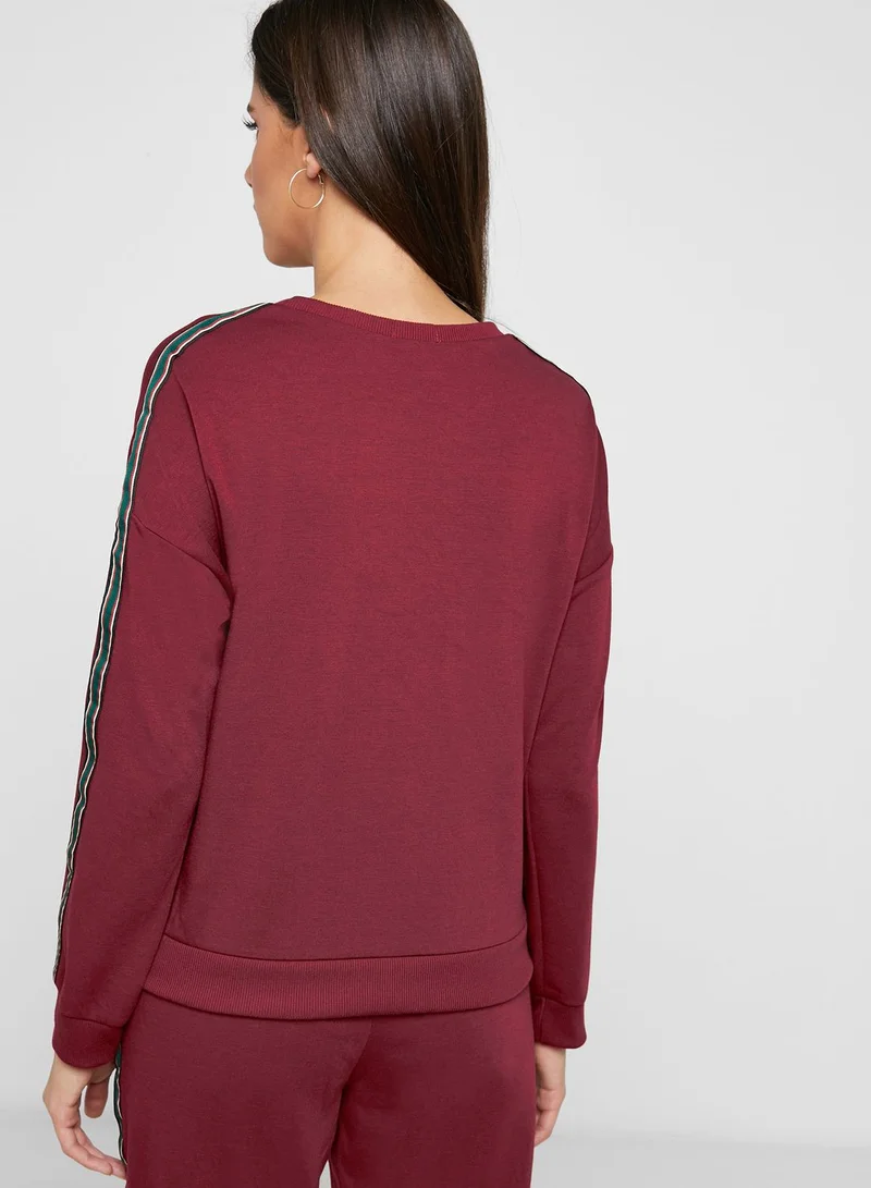 Ginger Contrast Tape Sleeve Sweatshirt