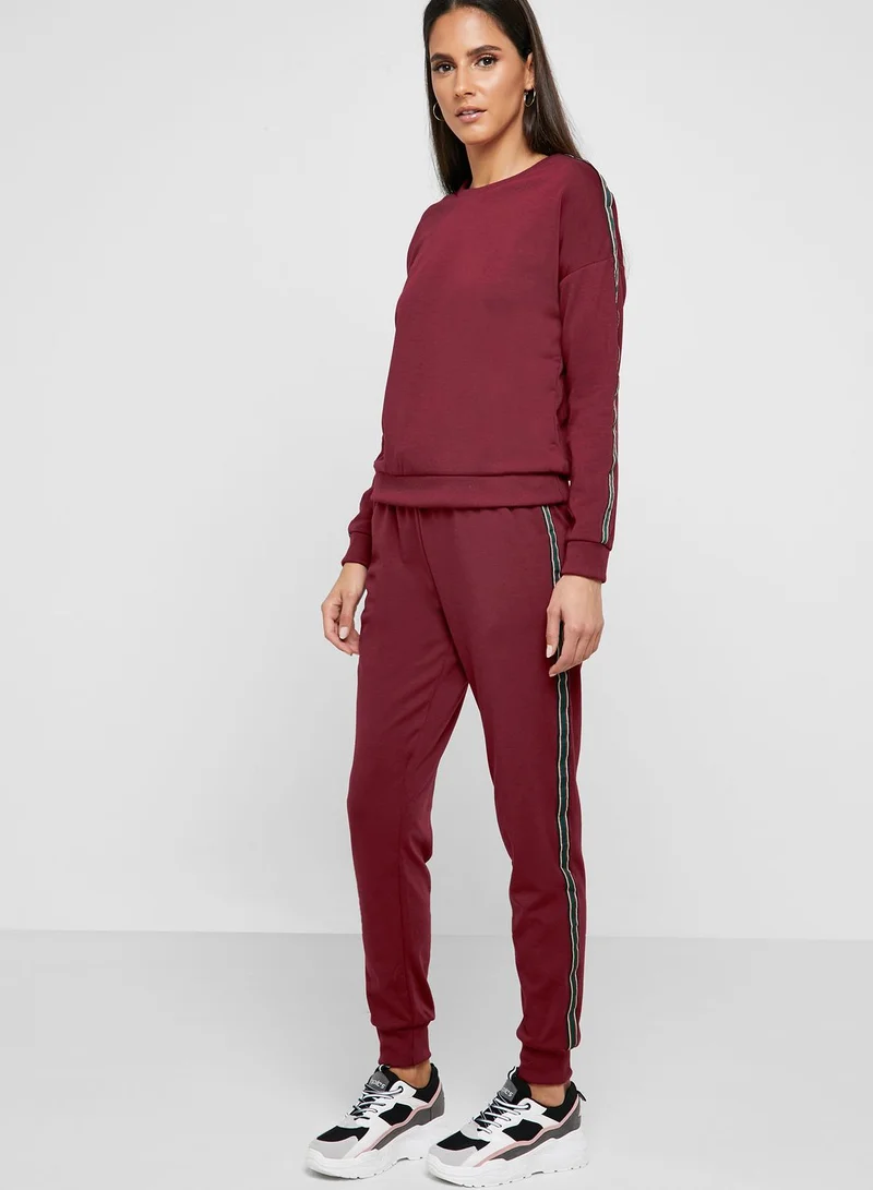 Ginger Contrast Tape Sleeve Sweatshirt