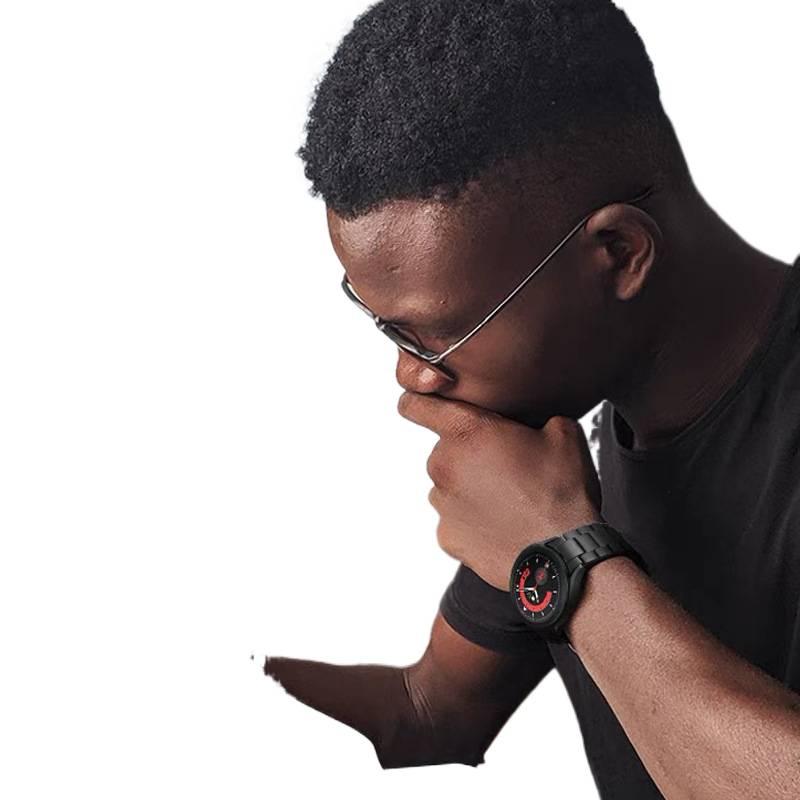 AD سوار ساعة ذكية سوار معدني من الستانلس ستيل متوافق مع Samsung Galaxy Watch 4 بملاءمة قابلة للتعديل وحزام بديل للاستخدام اليومي باللون فضي قابل للتعديل باللون الفضي - Image 2