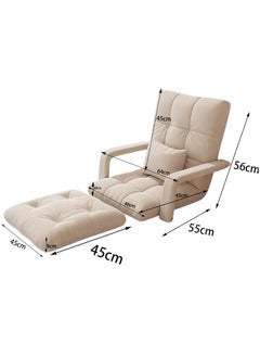 VUCATIN Folding Floor Chair Lounge Sofa Folding Single-Back Sofa Cushion Multi Angle Adjustment Padded Sleeper Bed For Balcony Bedroom With Pillow Armrests Single Sofa  - Image 4
