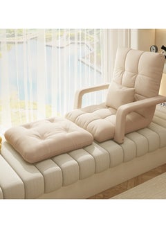 VUCATIN Folding Floor Chair Lounge Sofa Folding Single-Back Sofa Cushion Multi Angle Adjustment Padded Sleeper Bed For Balcony Bedroom With Pillow Armrests Single Sofa  - Image 5