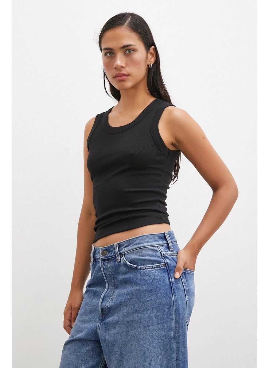 Never More Wide Bib Undershirt Black  - Image 3
