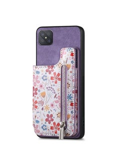 HuHa Case Cover For OPPO A92S Retro Painted Zipper Wallet Back Phone Case Purple 