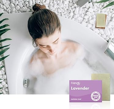 Friendly Soap Handmade Natural Lavender Soap Relaxing Indulgent Exfoliating 95g - Image 2