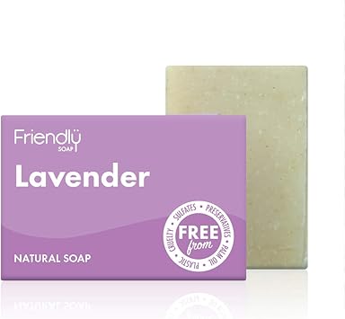 Friendly Soap Handmade Natural Lavender Soap Relaxing Indulgent Exfoliating 95g - Image 1