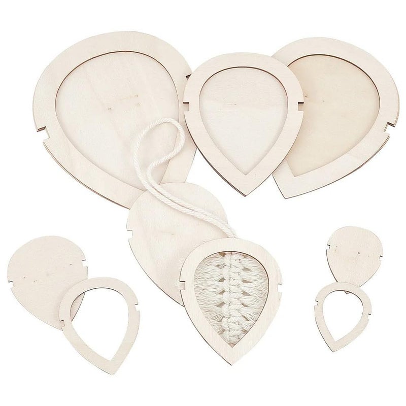 Curious Button Pack of 12 Wooden MDF Leaf Macrame Cutting Molds | 15x12 cm Macrame Leaf Template | Feather Shaped Cutting Tool for Macrame Crafts | DIY Wall Hanging & Craft Accessories - Image 1